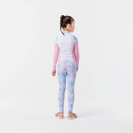 LEGGING ANAK PEREMPUAN CN 500UV - BIRU PINK PALEM