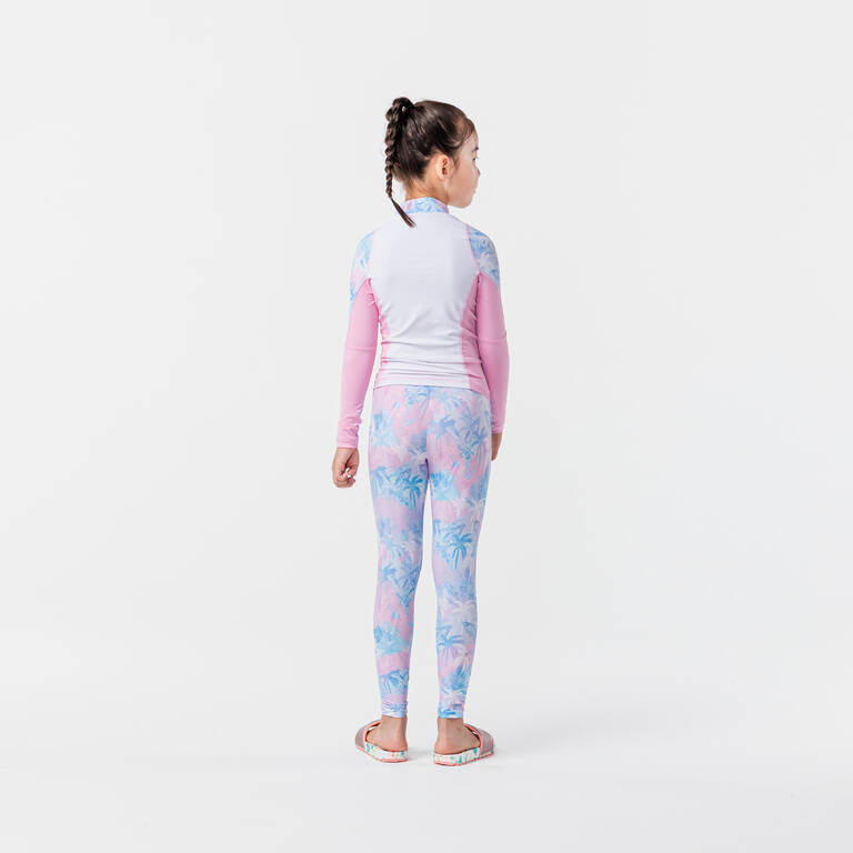 CN GIRLS LEGGINGS 500UV - PALM BLUE PINK