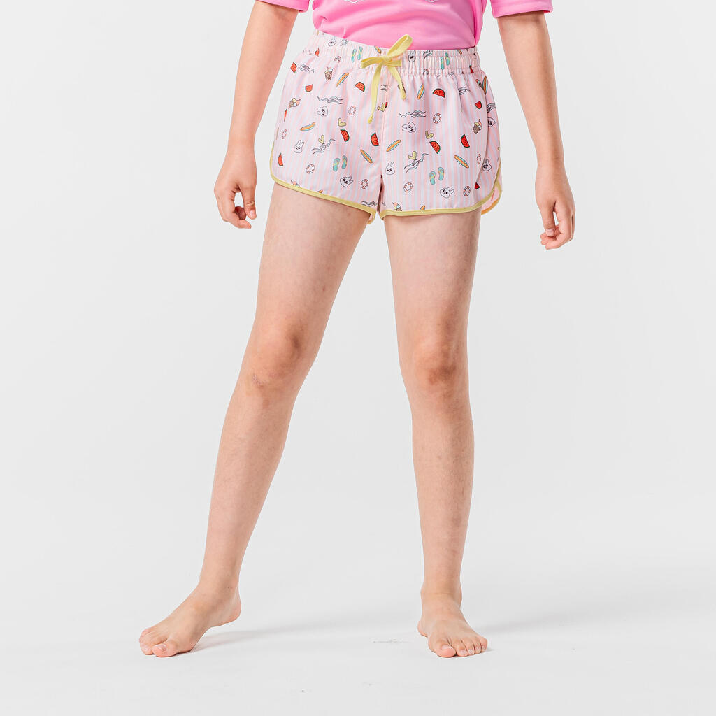 Short de bain surf Fille - Katy posy rose