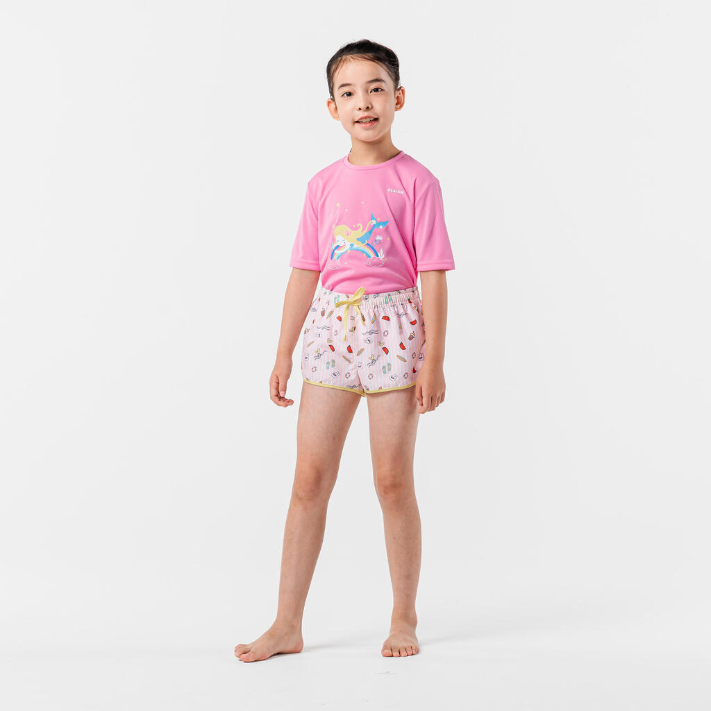 Short de bain surf Fille - Katy posy rose