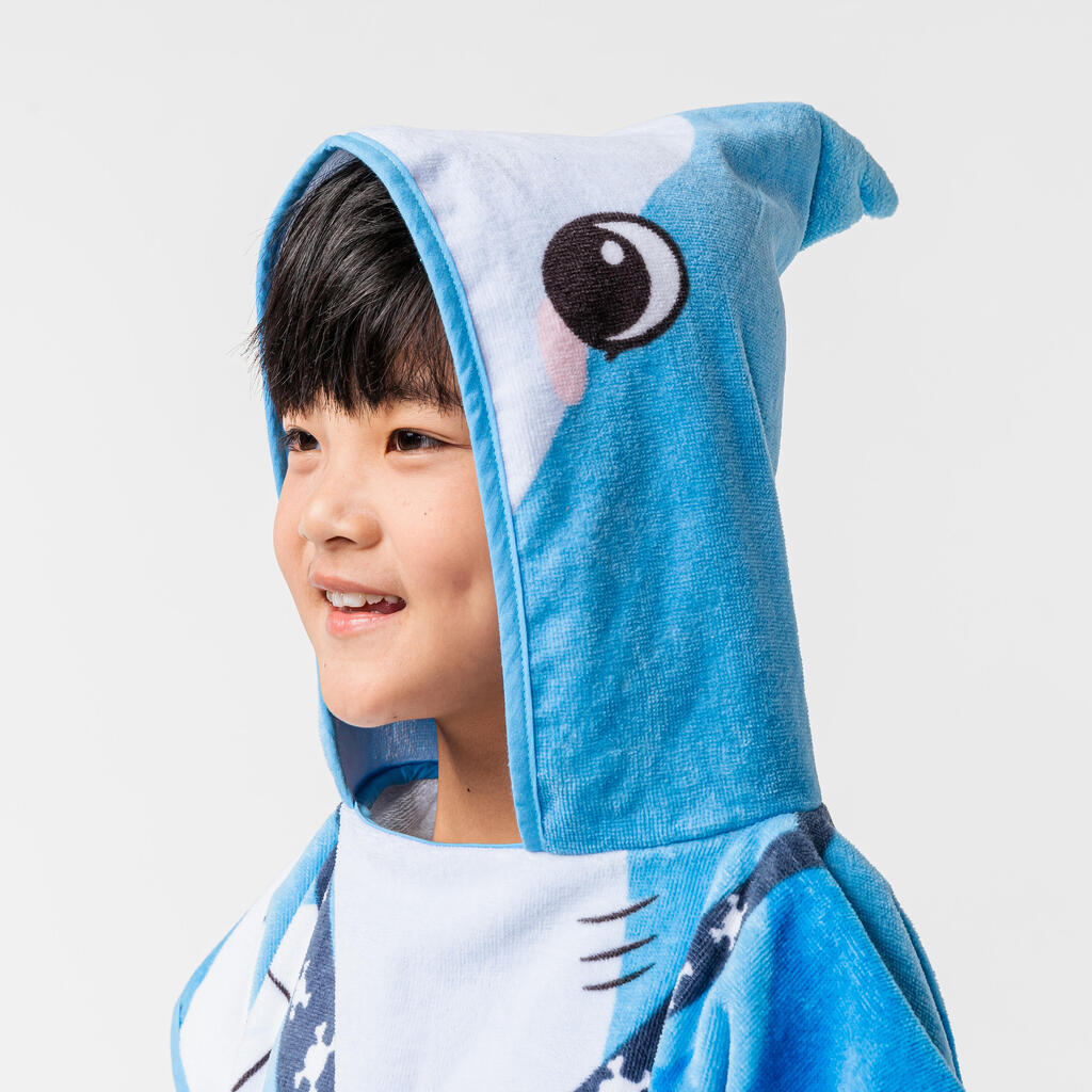 Surfing junior poncho shark blue