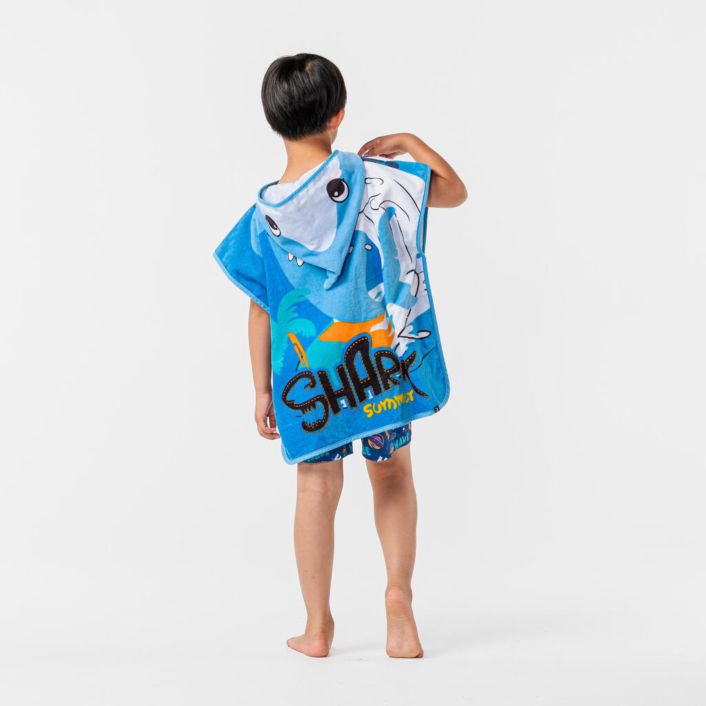 Surfing junior poncho shark blue