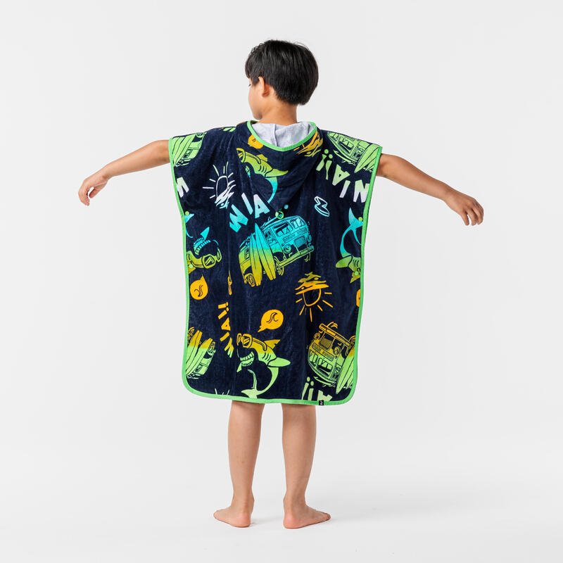 Poncho surf Enfant 110 à 135 cm - 500 Vanlife bleu