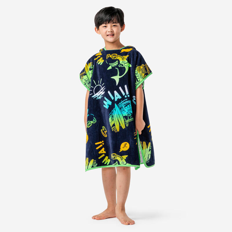 Poncho surf Enfant de 110 à 135 cm - 500 Vanlife bleu