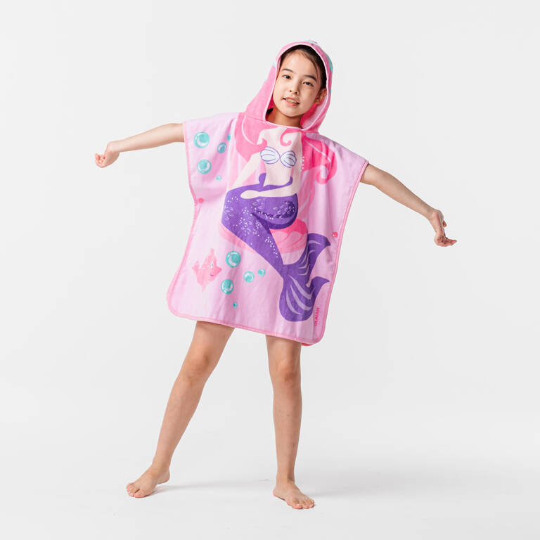 Surfing junior poncho mermaid pink