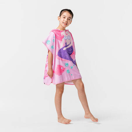 Surfing junior poncho mermaid pink