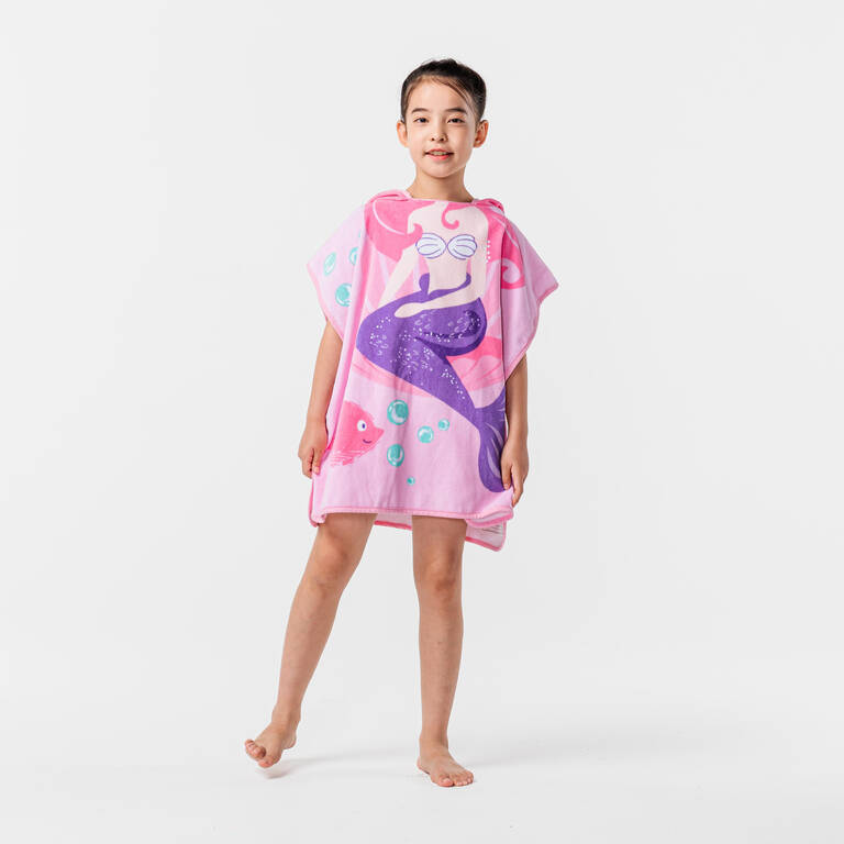 Surfing junior poncho mermaid pink