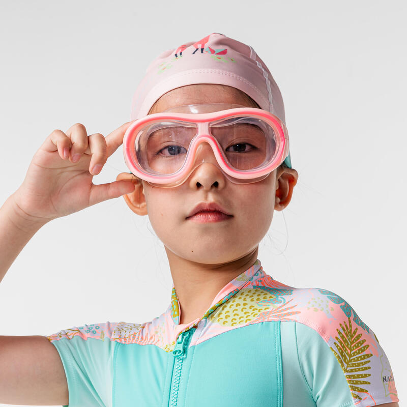 Swimming Mask - Swimdow V2 Size S Asian Fit Clear Lenses - Pink