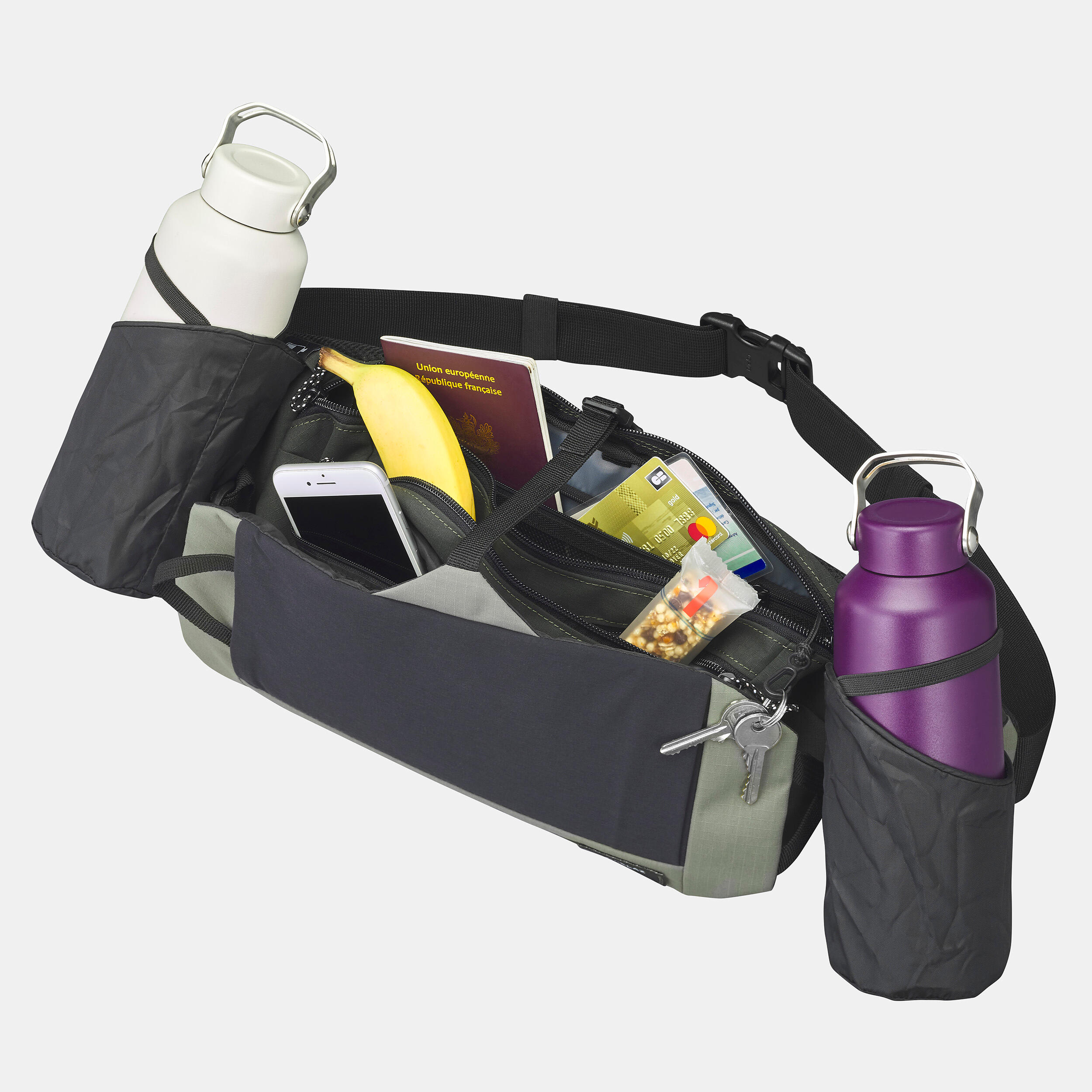Cangurera TRAVEL 7 L caqui - Decathlon