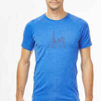 Kletter-T-Shirt Wolle Edge Herren blau