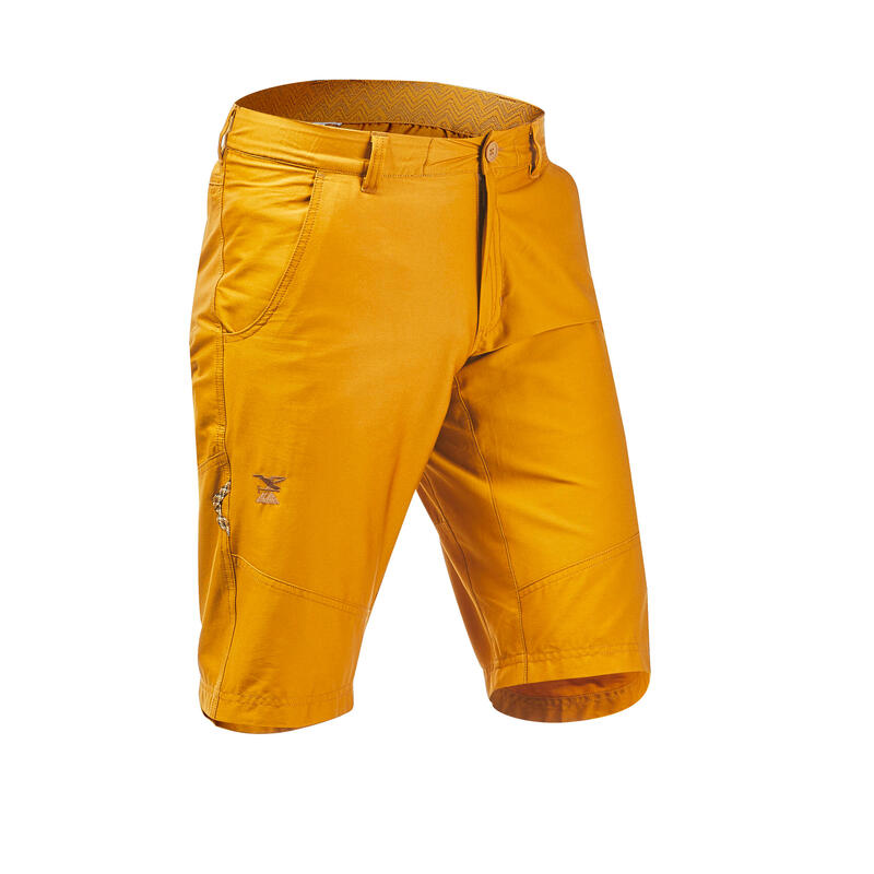 Pantalón corto de escalada y montaña Hombre Simond Vertika amarillo