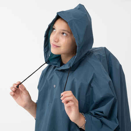 Adult Hiking Rain Poncho 50 - 10 L - turquoise