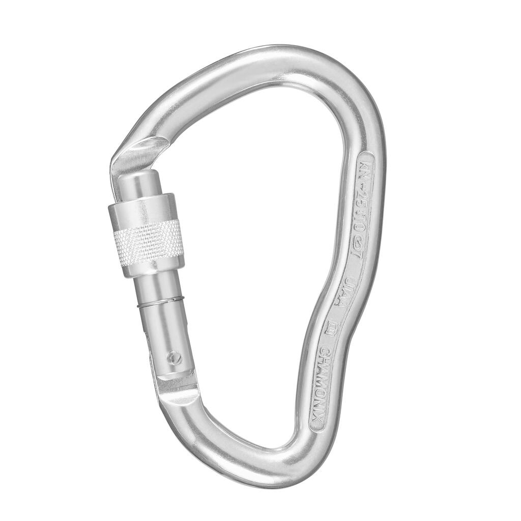 HMS MOUNTAINEERING AND CLIMBING SCREWGATE CARABINER - GOLIATH SECURE GREY