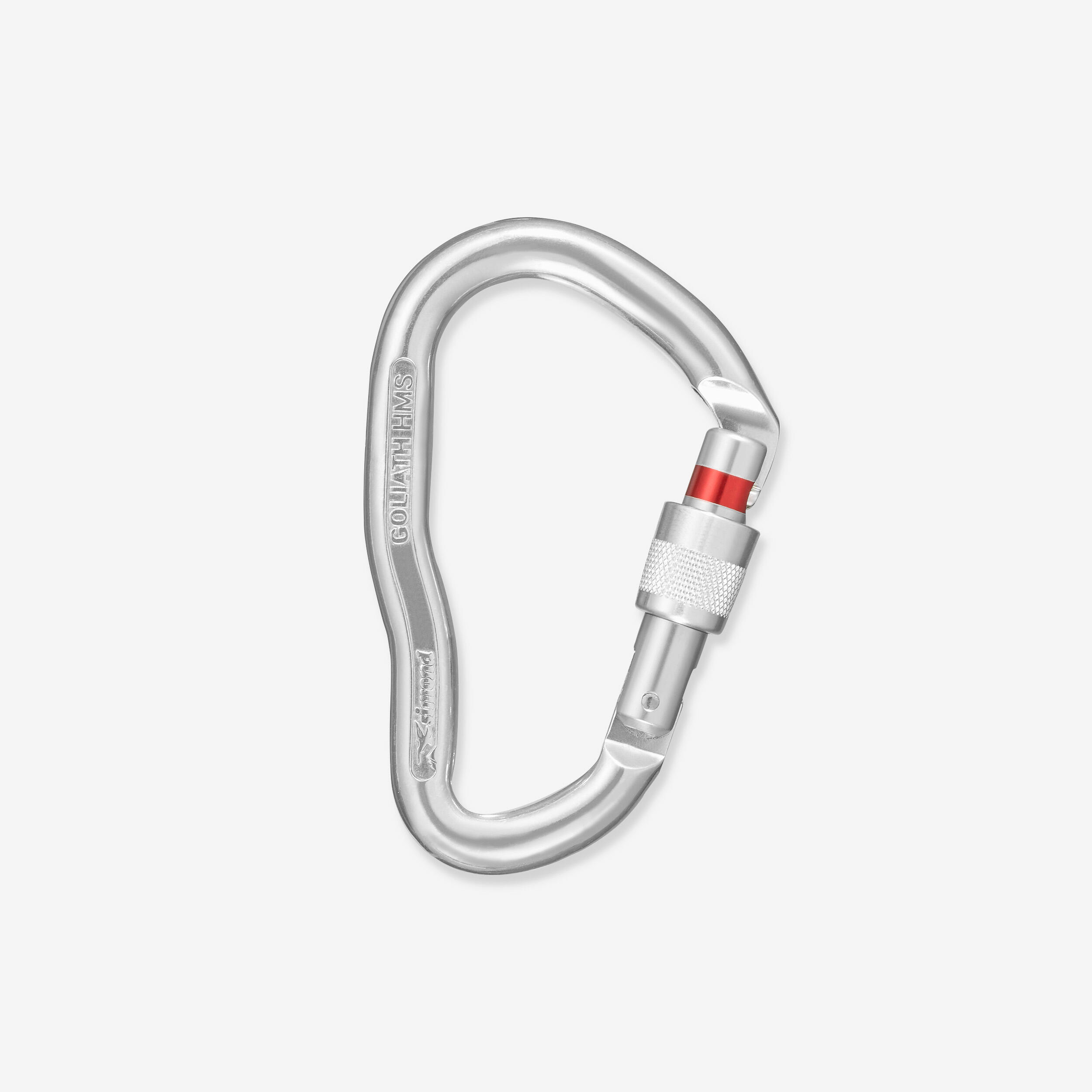 SIMOND HMS MOUNTAINEERING AND CLIMBING SCREWGATE CARABINER - GOLIATH SECURE GREY