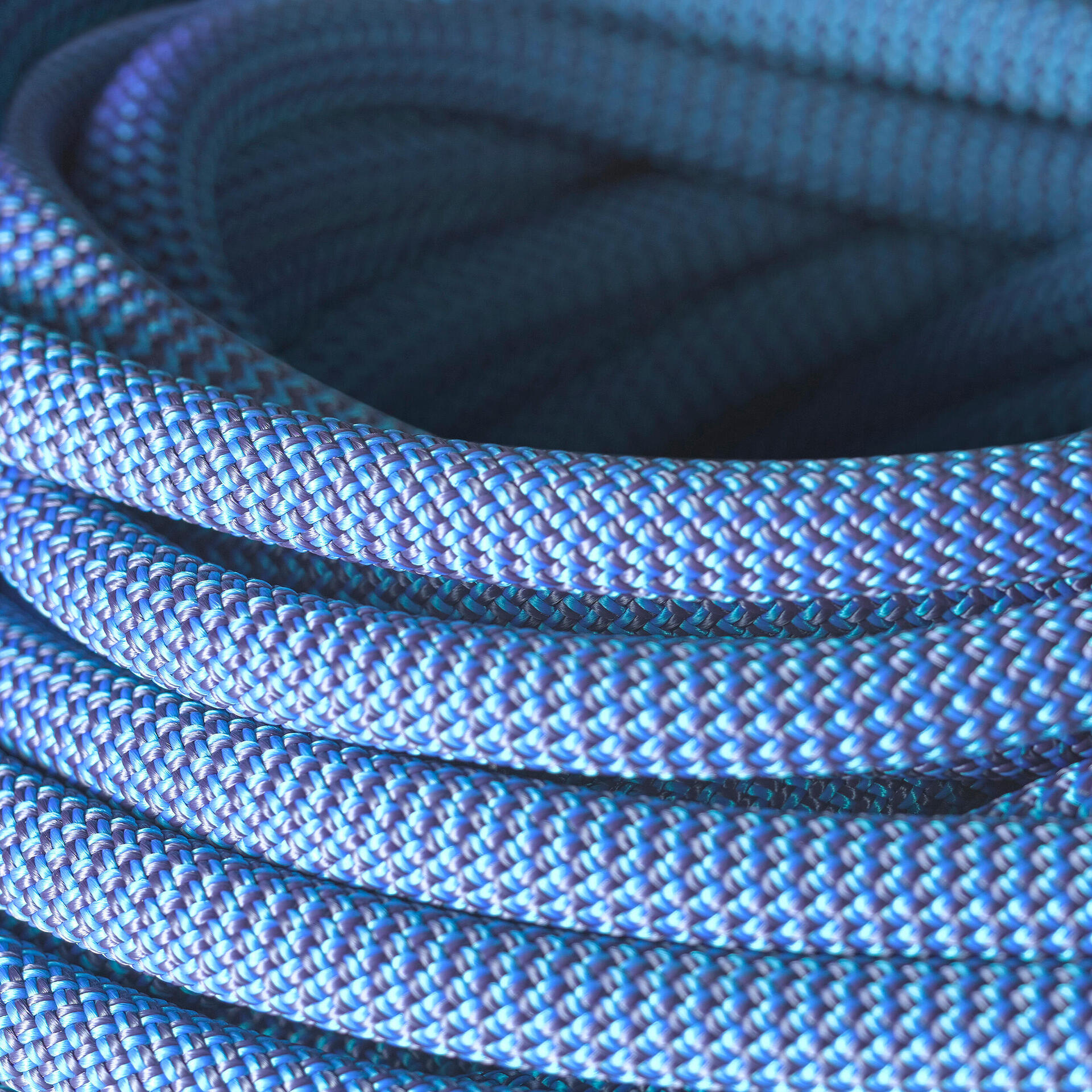 close-up of purple climbing rope
