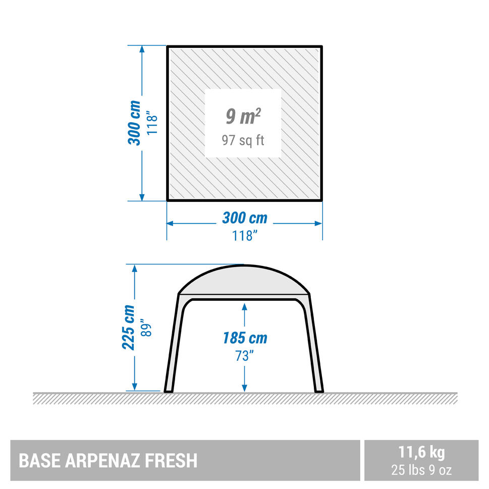 Przedsionek kempingowy - Arpenaz Base Fresh - 10 osobowy