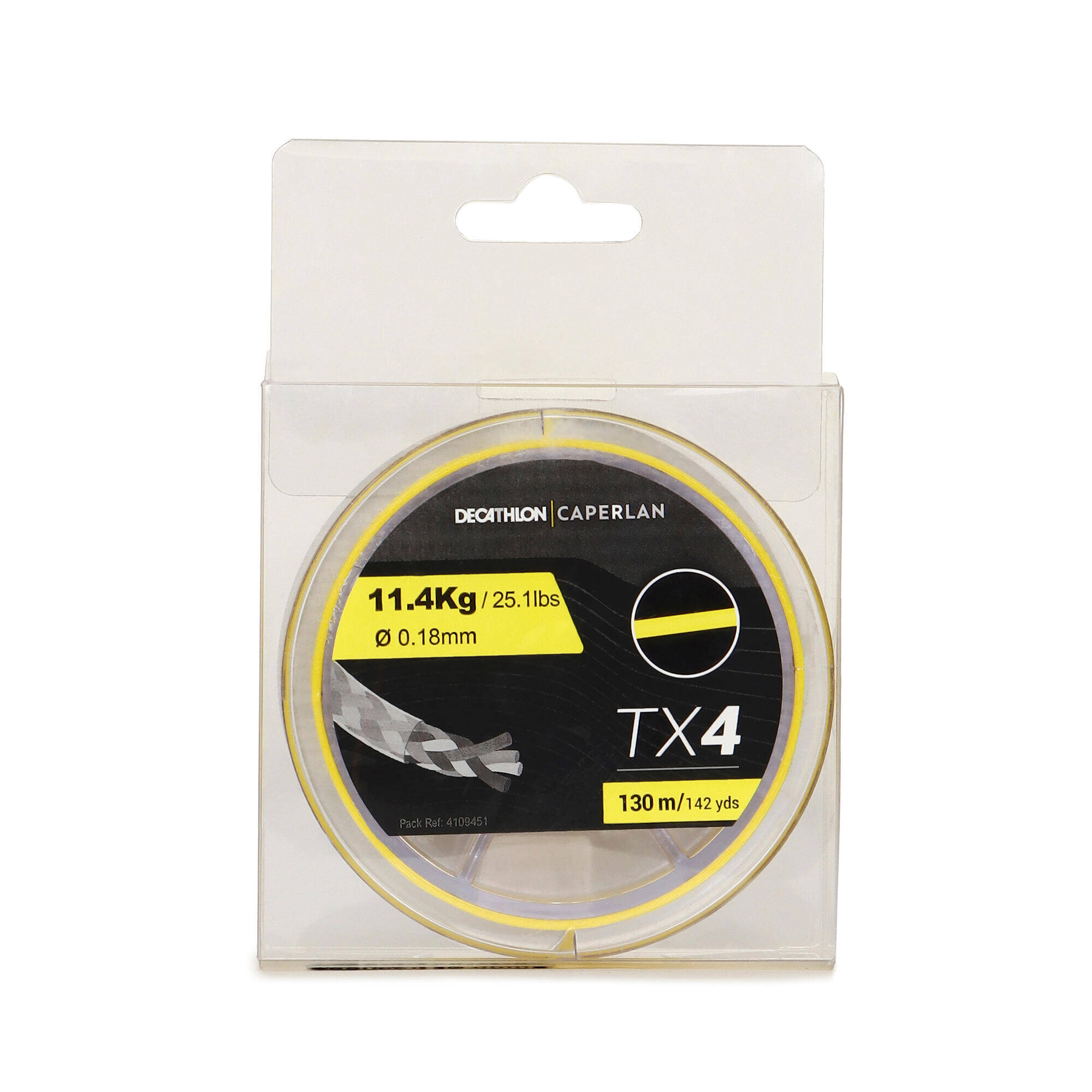 LURE FISHING BRAIDED LINE TX4 130 M - YELLOW -  2