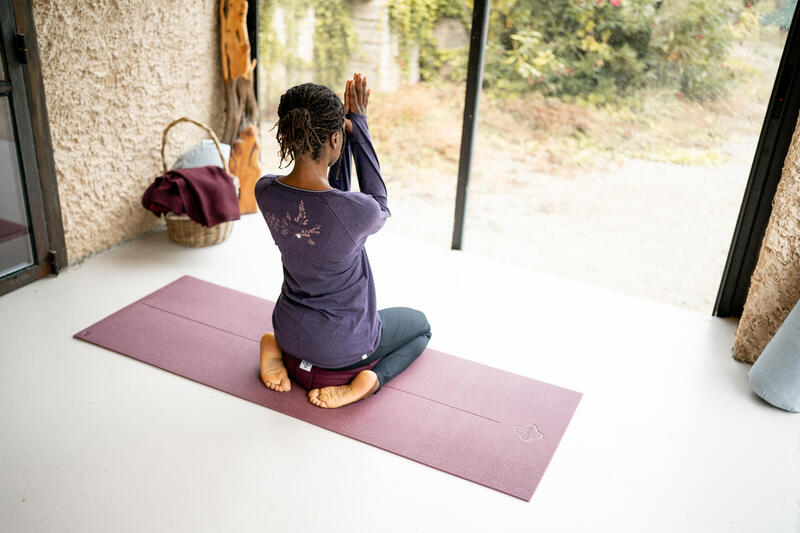Yogamat voor zachte yoga Comfort 173 cm x 61 cm x 8 mm bordeaux