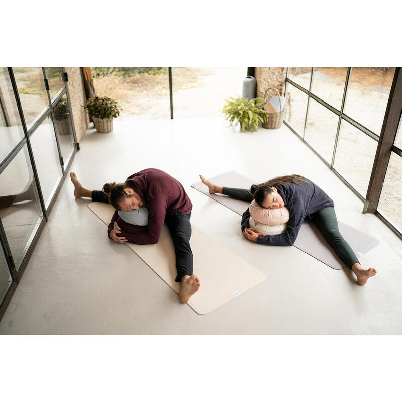 Zafu rond kussen voor yoga en meditatie gemêleerd grijs