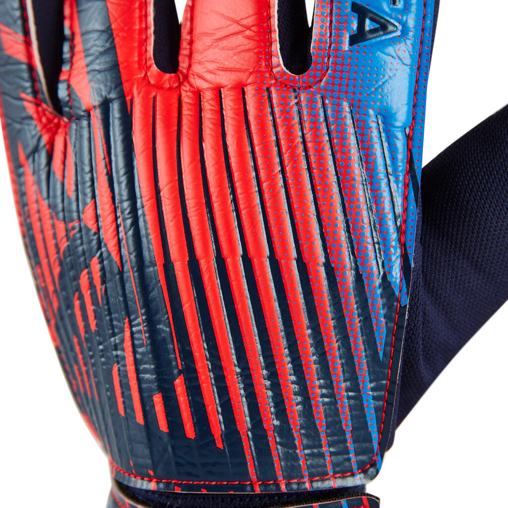 Detské futbalové brankárske rukavice First modro-červené