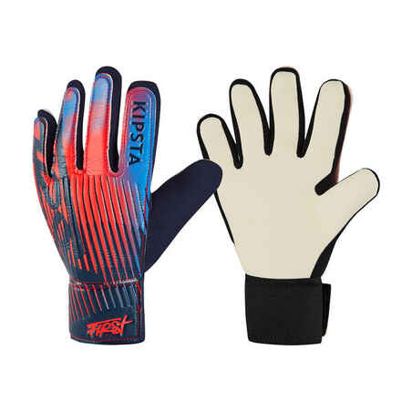 Kids' durable football gloves, red