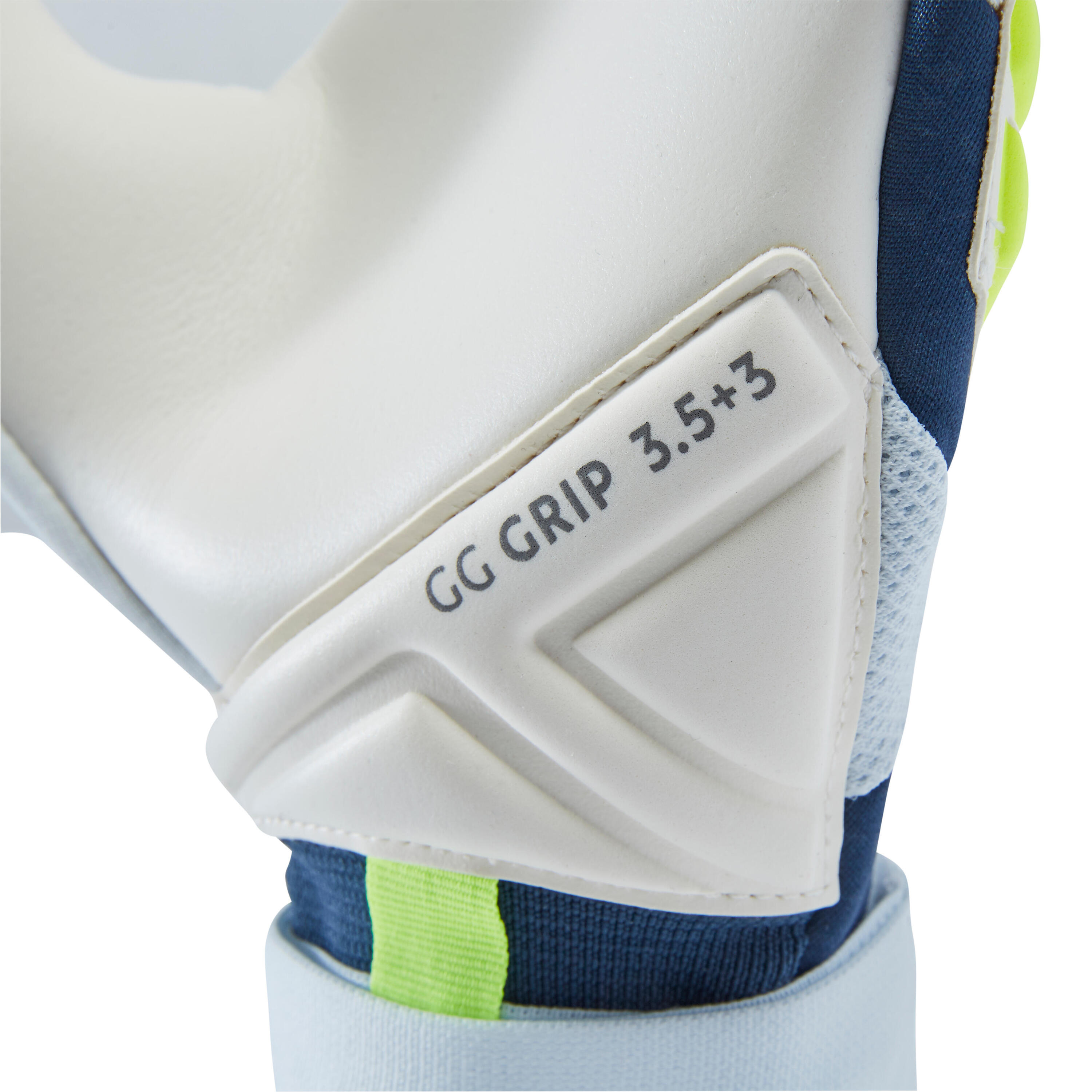 Gant de gardien de football F900 VIRALTO SHIELDER adulte gris, bleu et jaune 3/11