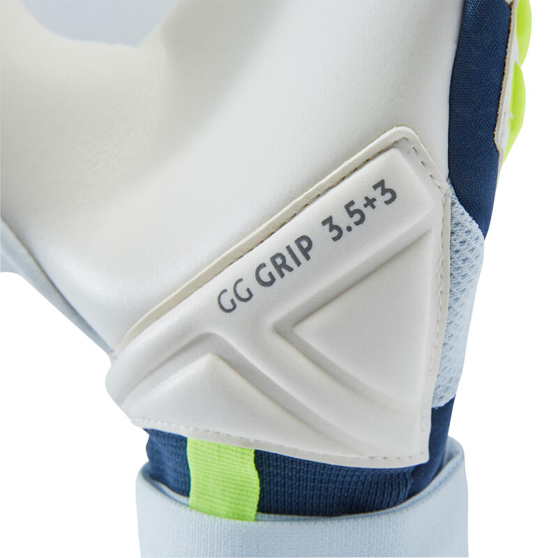 Keeperhandschoenen voor volwassenen F900 Viralto Shielder grijs/blauw/geel