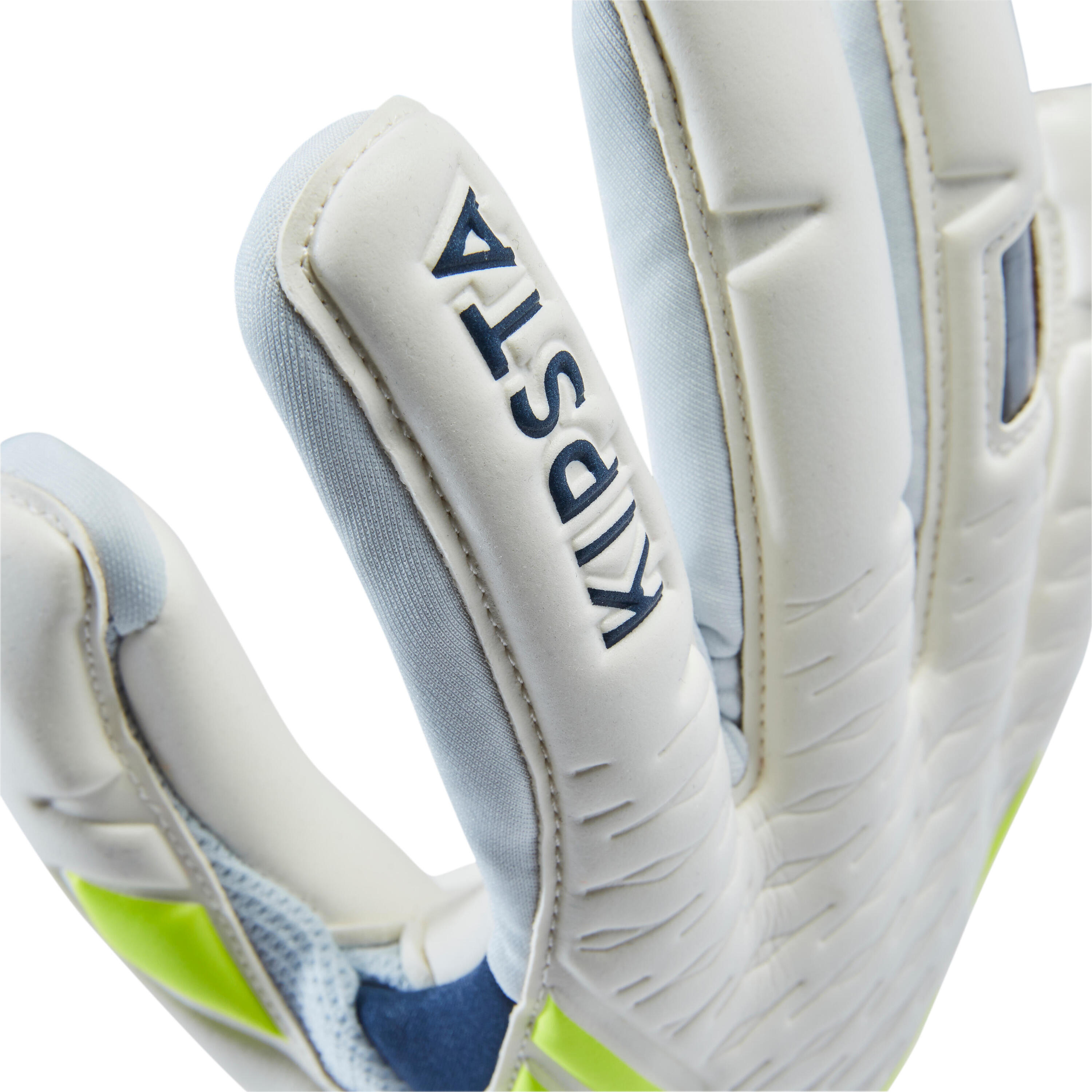Adult Football Goalkeeper Gloves F900 Viralto Shielder - Grey/Blue/Yellow 3/8