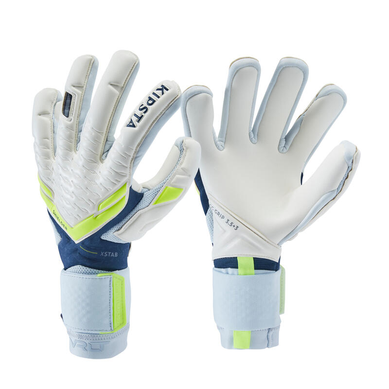 Keeperhandschoenen voor volwassenen F900 Viralto Shielder grijs/blauw/geel