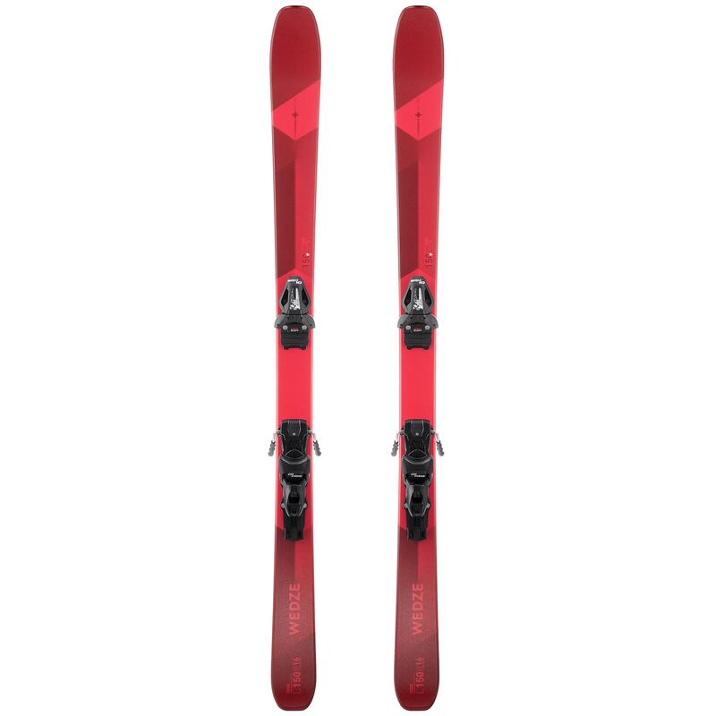 SKI ALPIN HOMME AVEC FIXATIONS - CROSS 150+ - ROUGE BORDEAUX