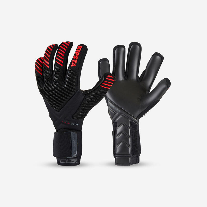 Guantes de portero de fútbol F900 CLR adulto negro y rojo 