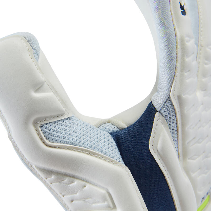 Gant de gardien de football F900 VIRALTO adulte blanc, bleu et jaune