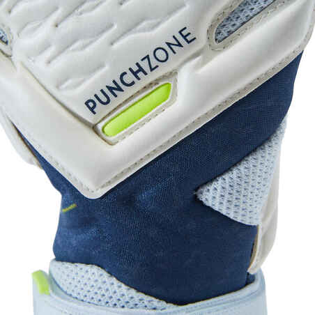 Adult Football Goalkeeper Gloves F900 Viralto - White/Blue/Yellow