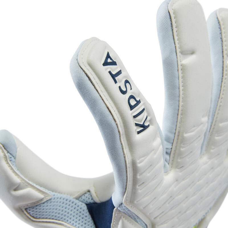 Gant de gardien de football F900 VIRALTO adulte blanc, bleu et jaune