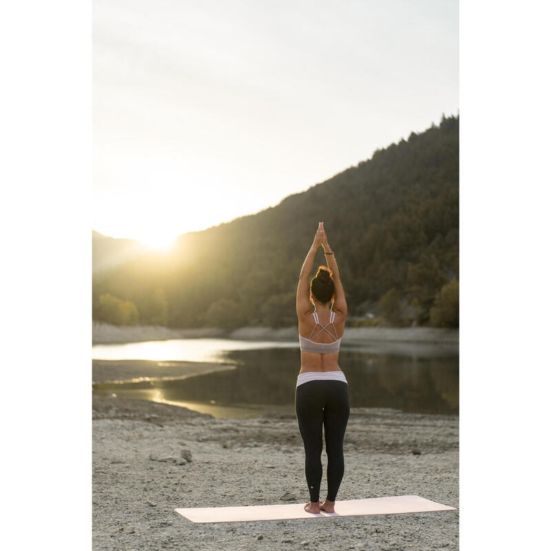 Colanţi Bumbac Yoga Uşoară Gri-Roz Damă 