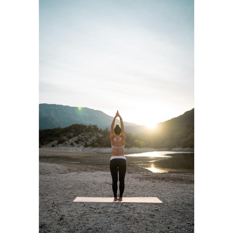 Colanţi Bumbac Yoga Uşoară Gri-Roz Damă 