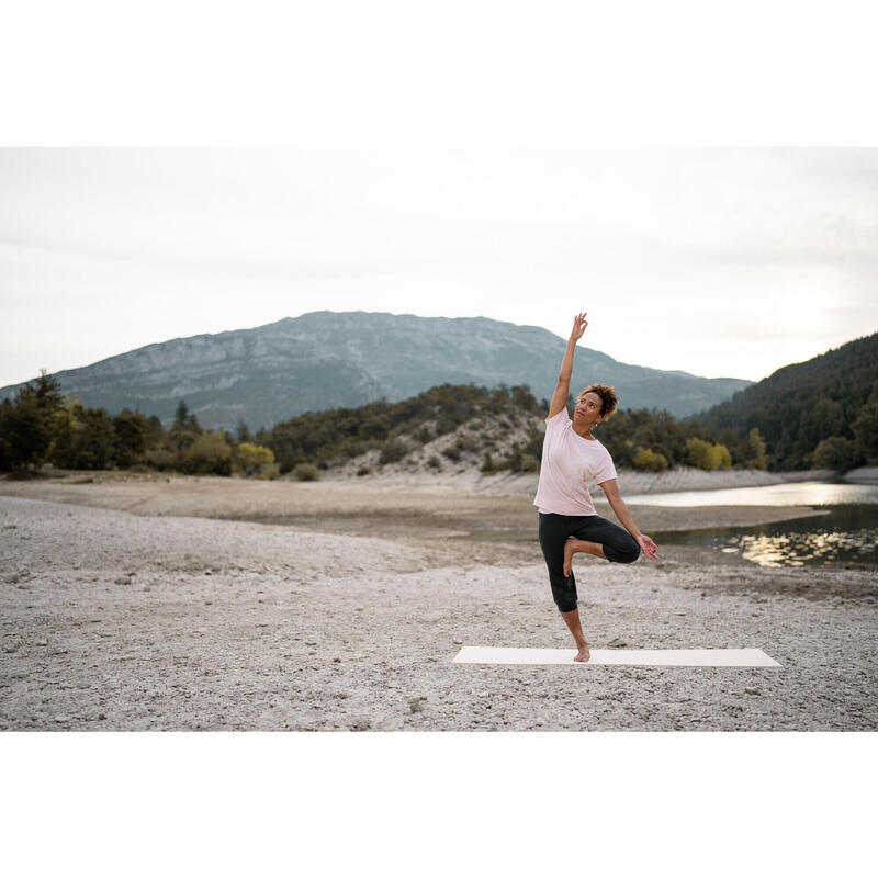 T-SHIRT YOGA DOUX FEMME ECO-CONCU ROSE PALE
