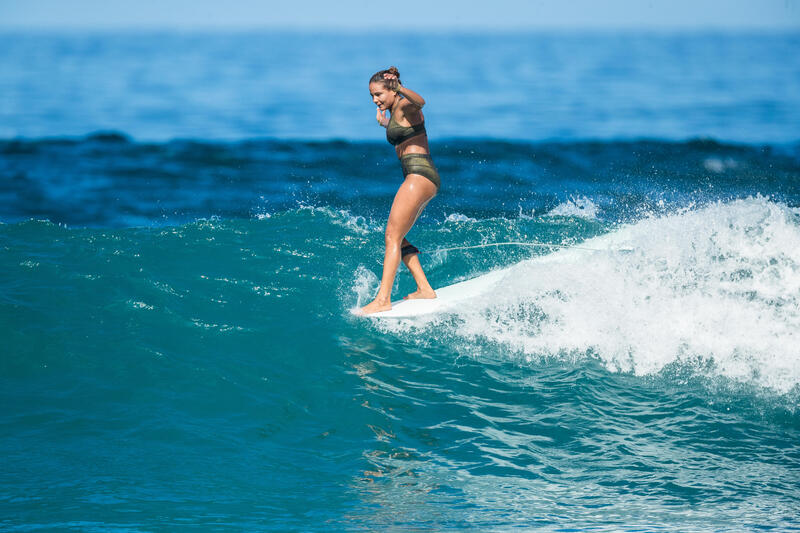 TOP BIKINI DE SURF SOUTIEN ANA MULHER BRILHANTE PRETO DOURADO