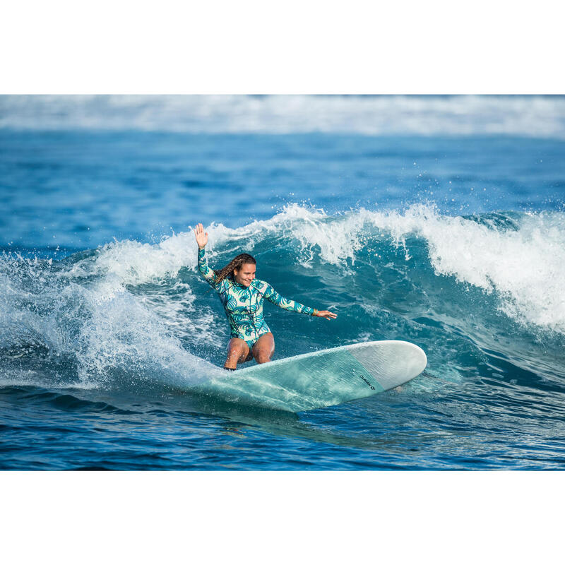 Bañador Mujer deportivo cremallera manga larga tropical