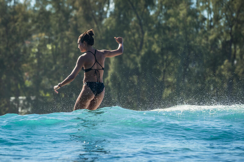 Braguita bikini Mujer surf laterales elásticos negro