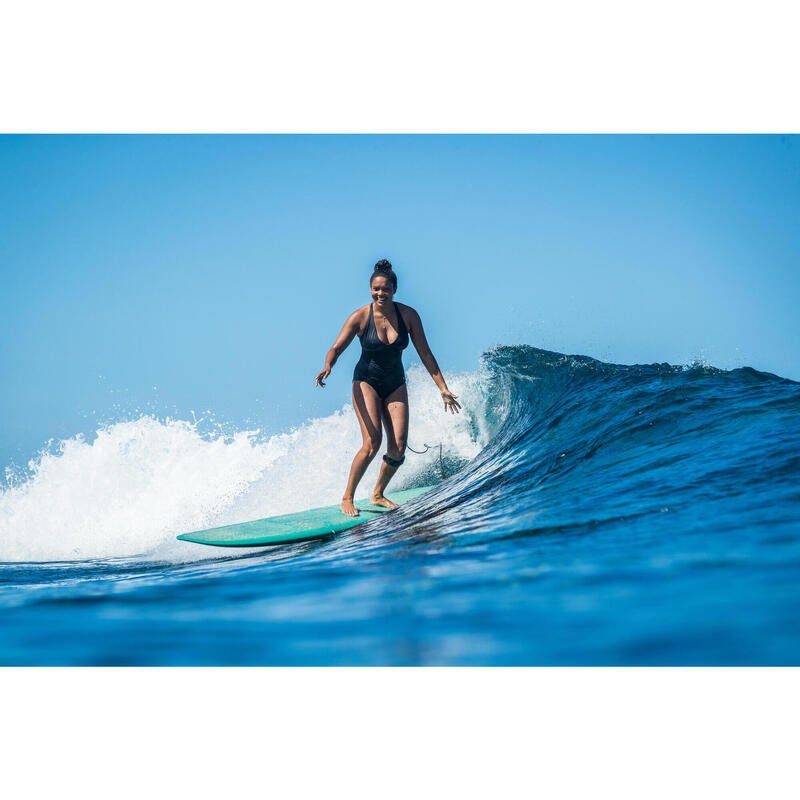 Badeanzug Damen Rücken doppelt verstellbar Surfen - Agatha schwarz