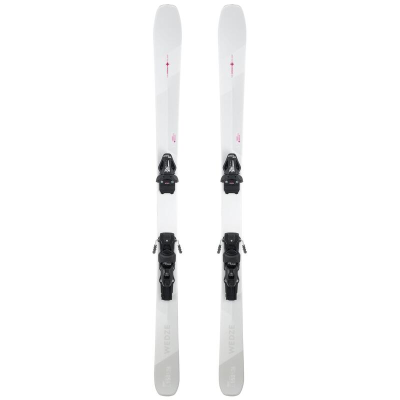 SKI ALPIN FEMME AVEC FIXATIONS - CROSS 150+ BLANC ET VIOLET