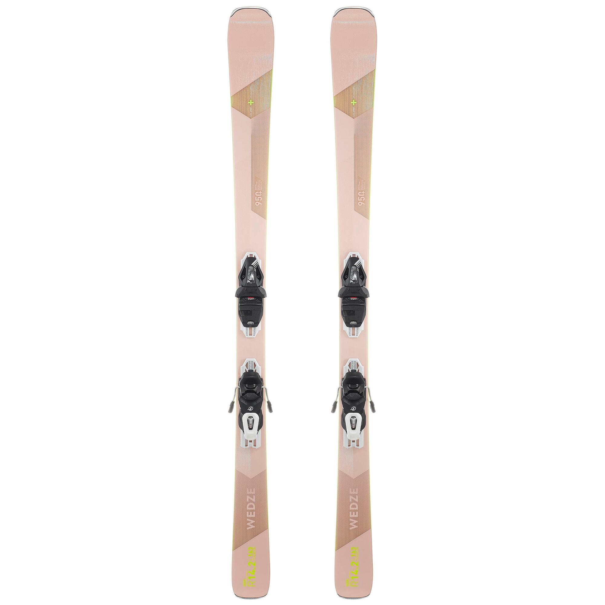 Schiuri cu legături schi pe pârtie CROSS 950+ Roz Damă