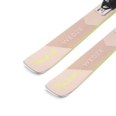 Moteriškos slidinėjimo trasomis slidės su apkaustais „Cross 950+“, rožinės