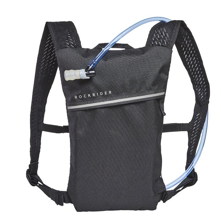 Mountain Bike Hydration Backpack Explore 2L/1L Water Black ROCKRIDER