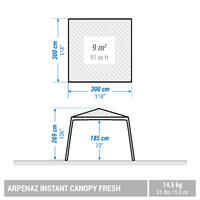 8 Man Camping Shelter Gazebo - Arpenaz Fresh