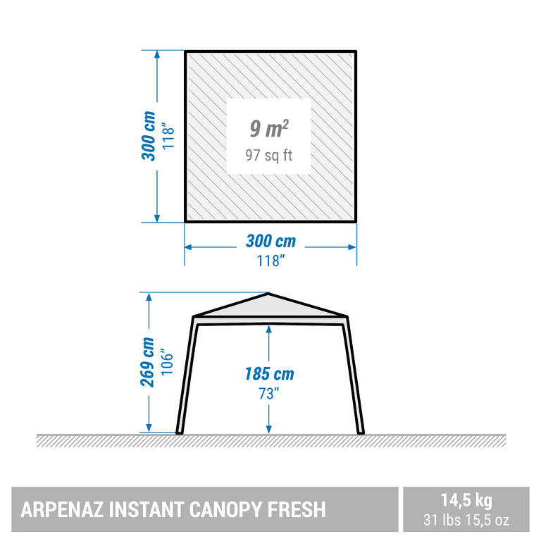 Tenda Camping Kanopi Instan Arpenaz Fresh - 8 Orang