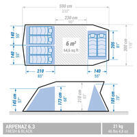 Šator ARPENAZ 6.3 (za 6 osoba, 3 spavaonice)