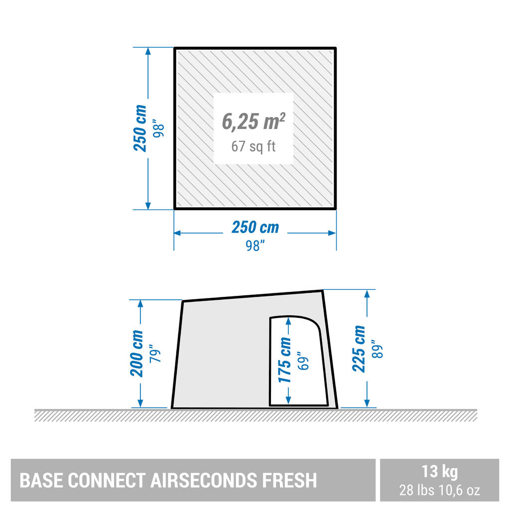 חלל מגורים מתנפח לקמפינג - Air Seconds Base Connect Fresh‏ - 6 אנשים
