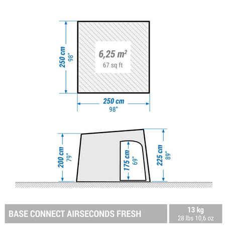 Pripučiama pavėsinė „Air seconds base Fresh“, 6,25 m2
